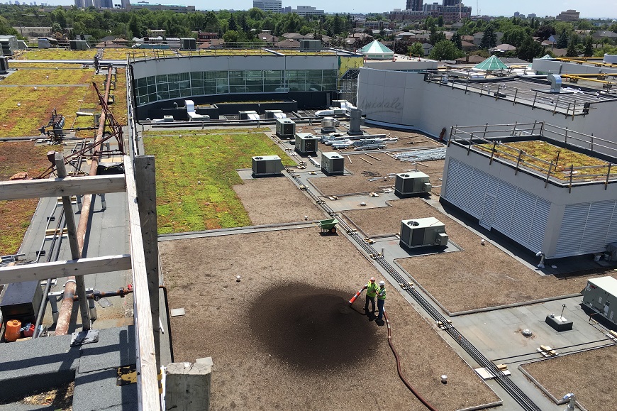 Blower Truck to Mall Rooftop